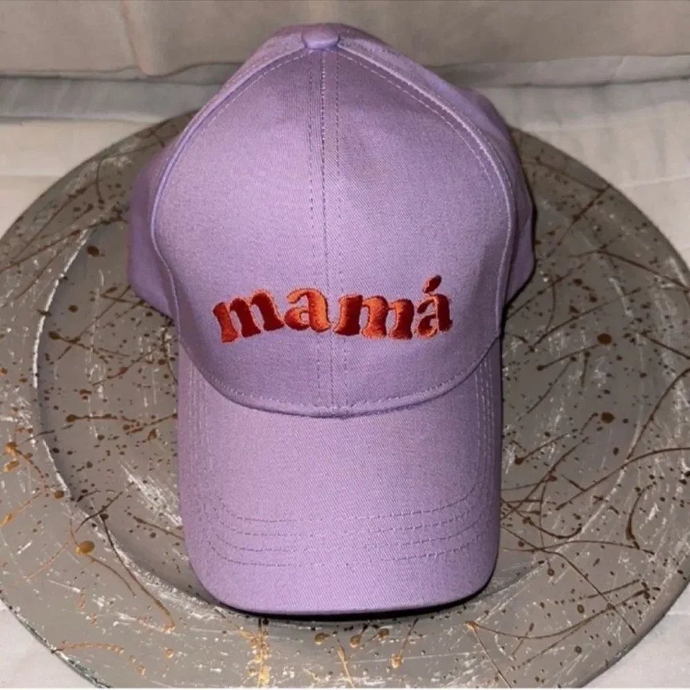 Sonoma Cotton Lavender Orange mamá Embroidered Cap